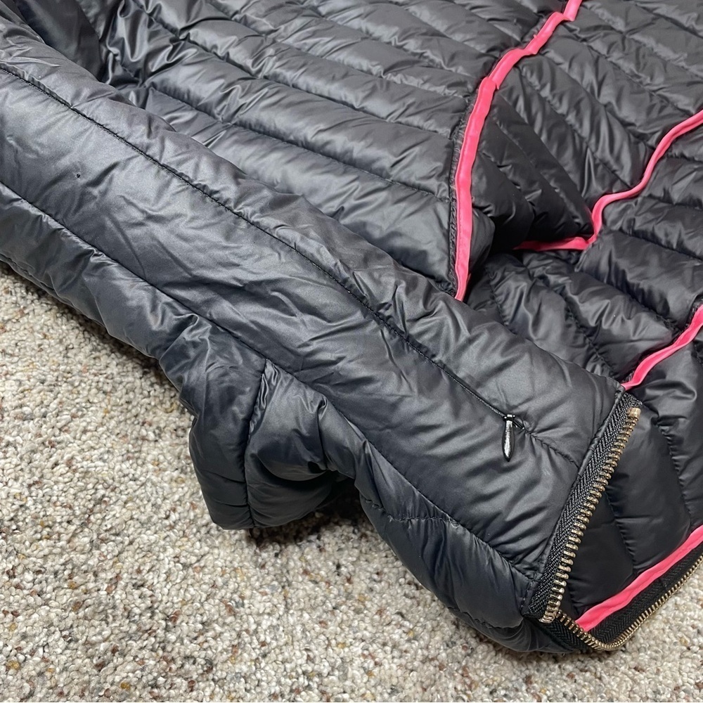 Kate Spade Packable Puffer Jacket Duck Down Feathers Black Pink Extra Small XS - Picture 7 of 13